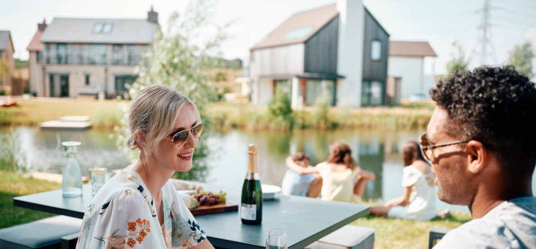 Outdoor furnishings and family outside in Silverlake